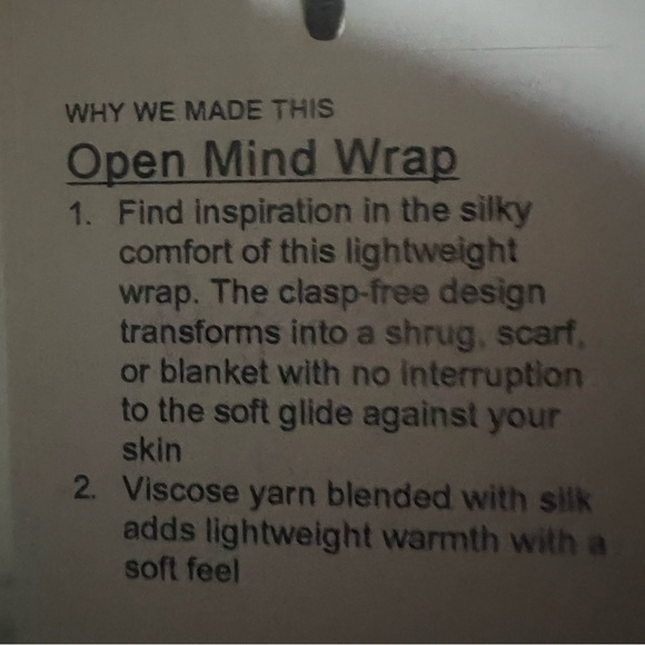Open mind wrap NWT lululemon - Picture 4 of 4